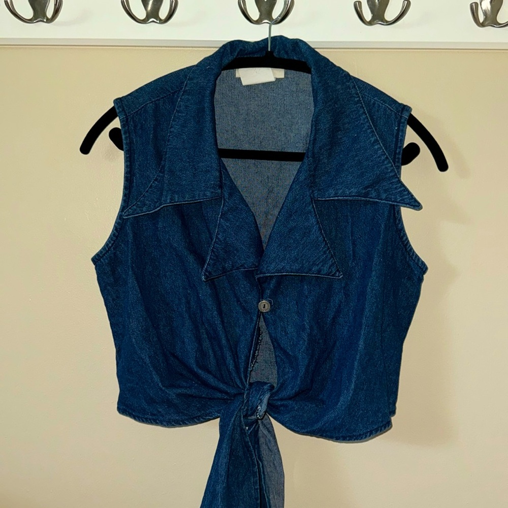Vintage cropped denim vest
